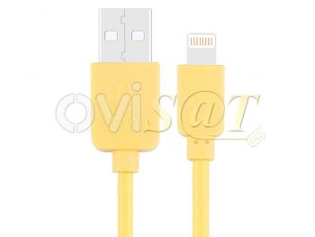 Cable de datos amarillo mostaza de conector lightning a USB, 1 metro de longitud